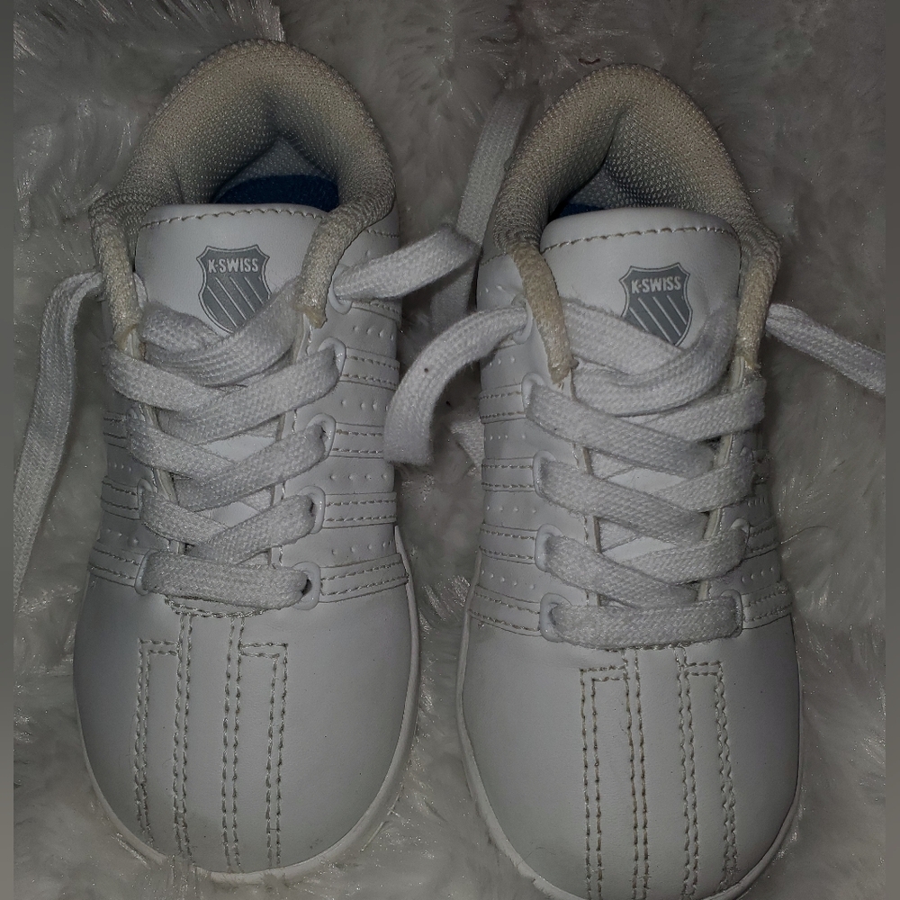 K-Swiss Classic All White Toddler Shoes Size 8.5 UK / 9 US Tie Ups
